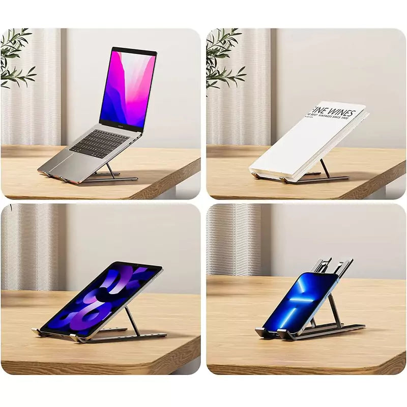 Suporte para Notebook de Alumínio Dobrável: Elegância e Ergonomia para o seu Espaço de Trabalho!