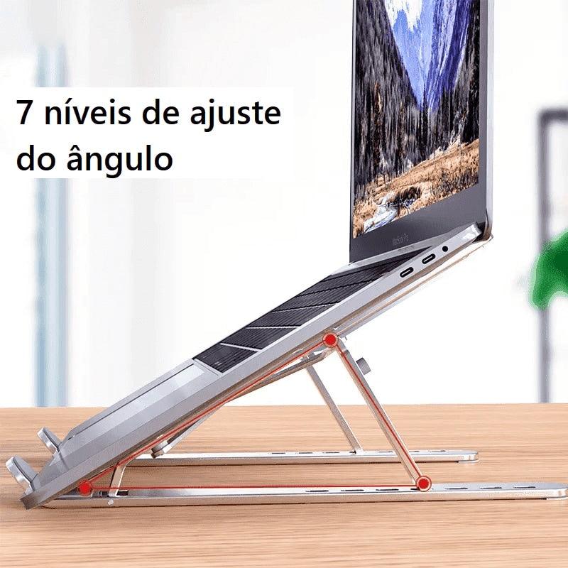 Suporte para Notebook de Alumínio Dobrável: Elegância e Ergonomia para o seu Espaço de Trabalho!